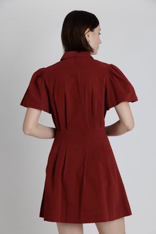 JULIET MINI DRESS - WINE