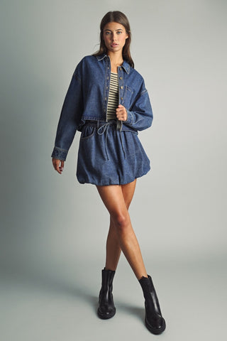 ZOLA DENIM BALLOM MINI SKIRT