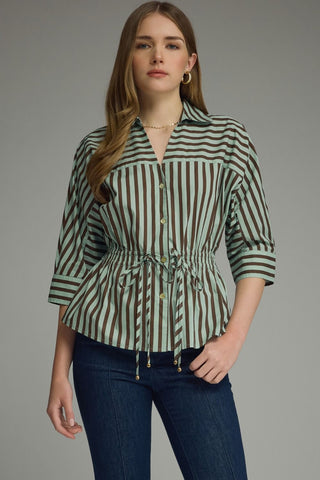 CAROL TOP - MINT BROWN