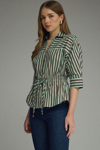 CAROL TOP - MINT BROWN
