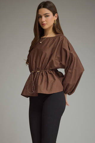 OLIVER TOP - BROWN