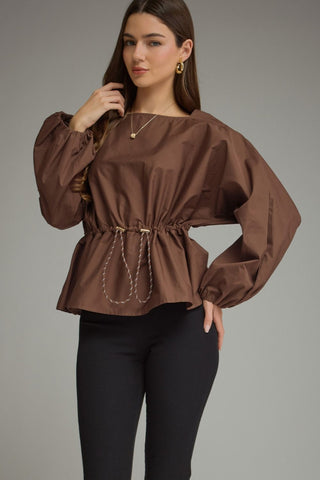OLIVER TOP - BROWN