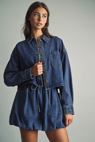 ZOLA DENIM CROP SHIRT