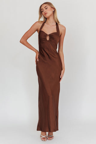 ISA brown Maxi Dress