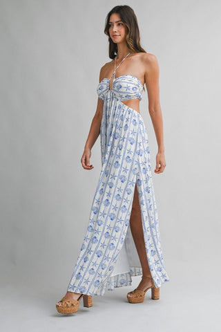 AQUA MAXI DRESS