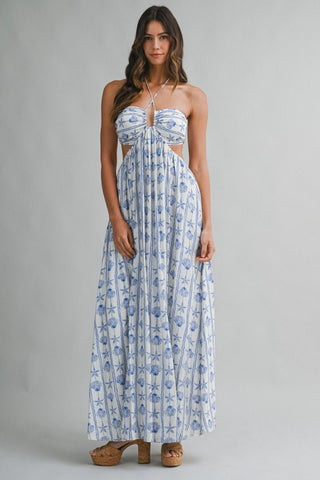 AQUA MAXI DRESS