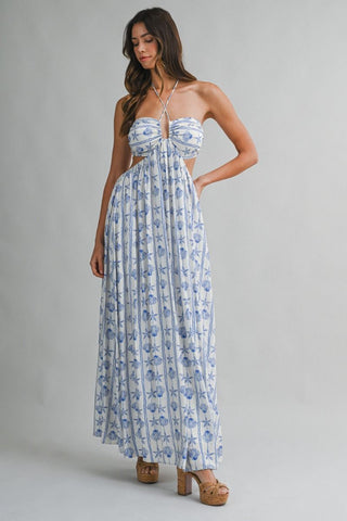 AQUA MAXI DRESS