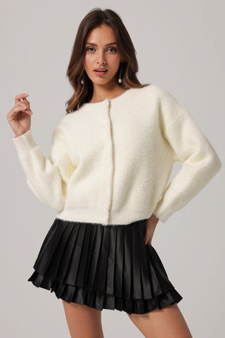 MAURA FUZZY KNIT CARDIGAN