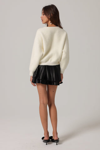 MAURA FUZZY KNIT CARDIGAN